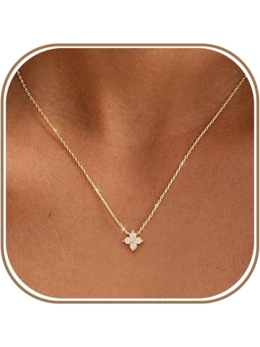 Women's White Birthstone Non Tarnish Diamond Cubic Zirconia Pendant Necklaces